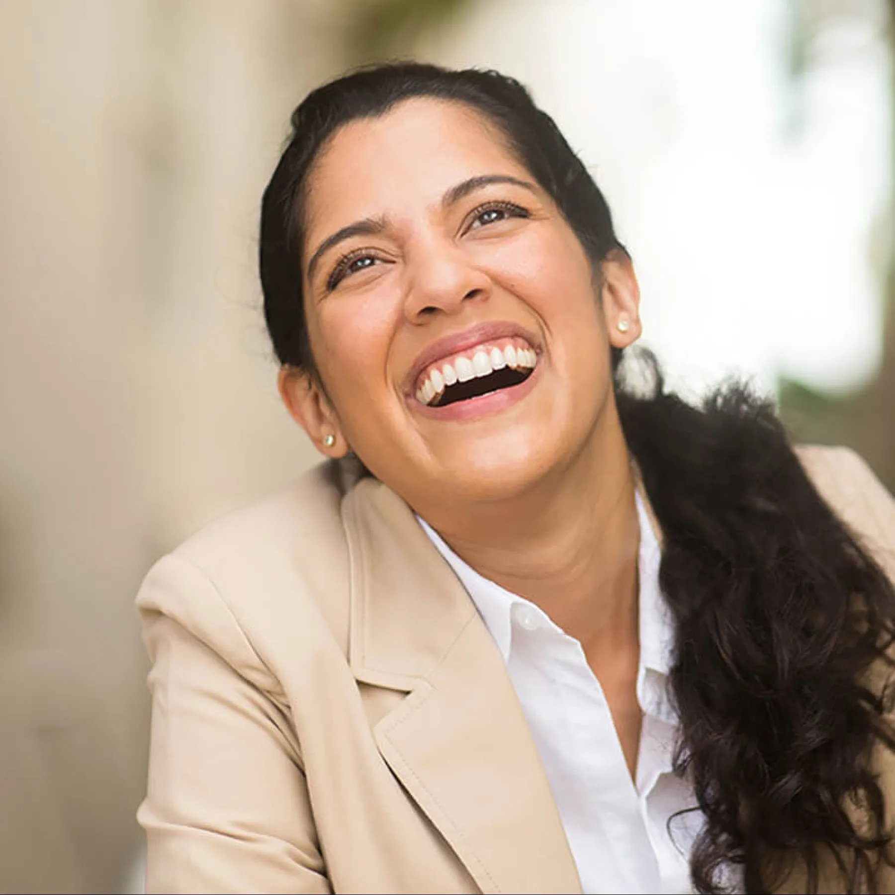 a person smiling for the camera