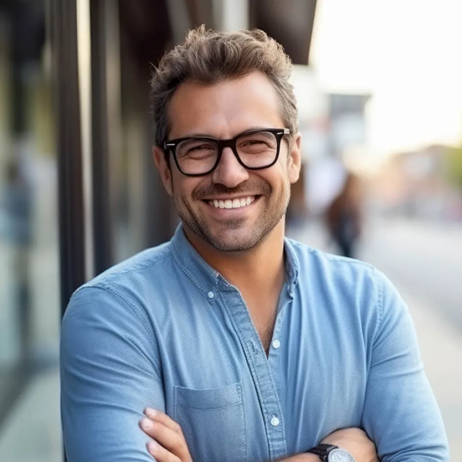 a person wearing glasses