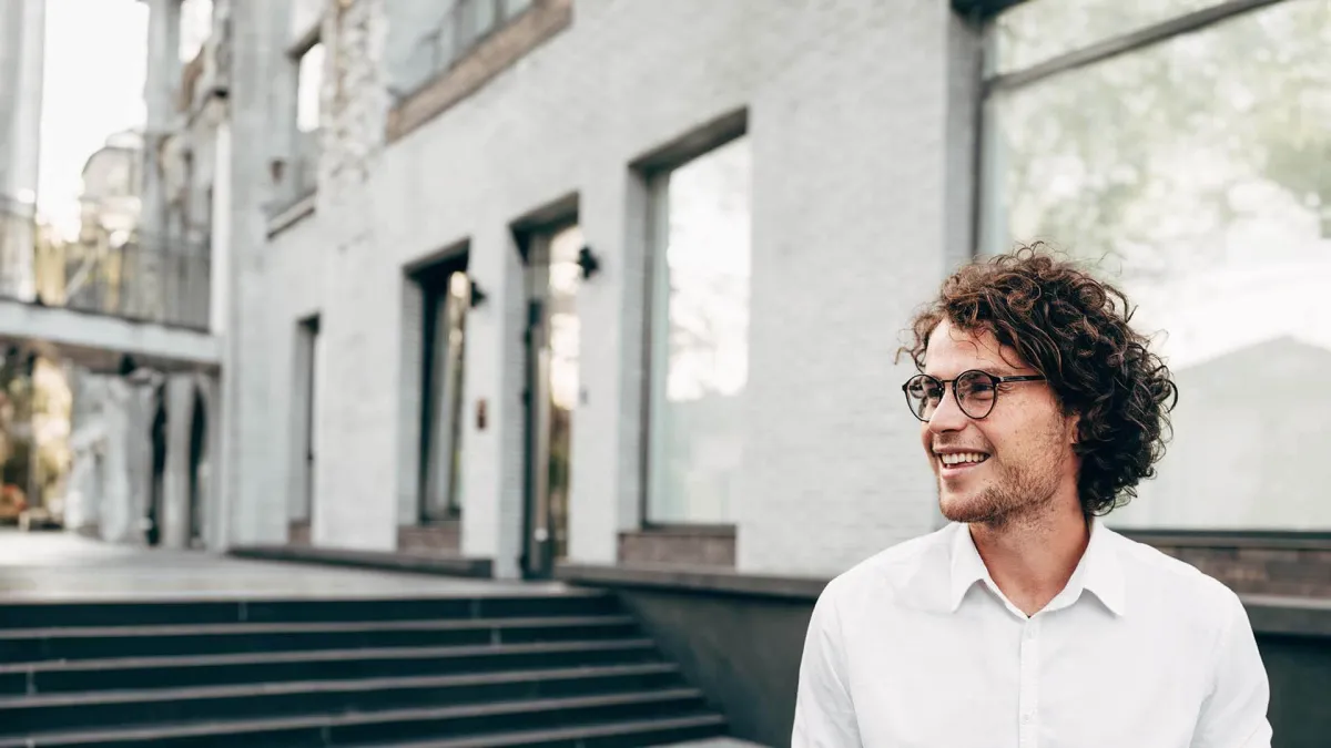 a man wearing glasses